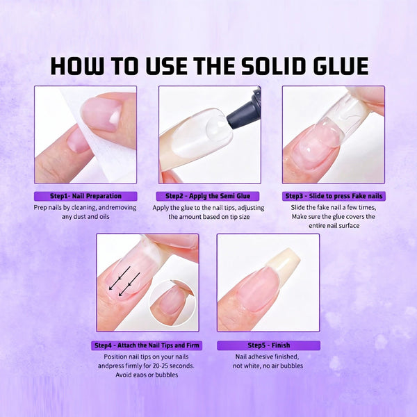 Semi Solid Nail Glue (No UV/LED Need)
