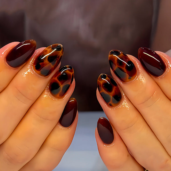Amber smudged false finger brown turtle back pattern