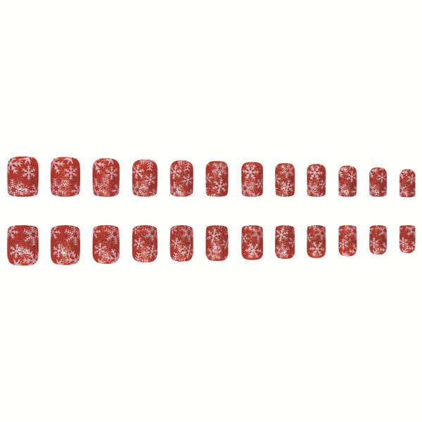 Snowflake design fake nails