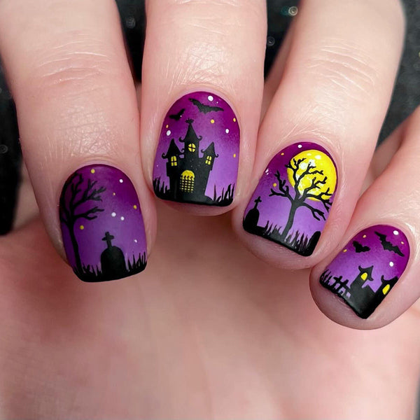 Dark style elf castle nails