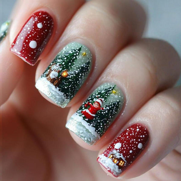 Snow hut press on nail