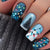 12 Sizes-24 Pcs Press On Nails Sky blue w-322