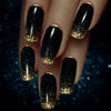 Black French gold powder ombre