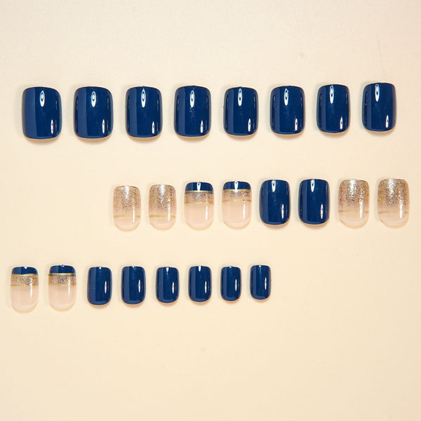 Gold foil tan French manicure