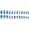 Press on nails DZ609-B7 Striped Flower