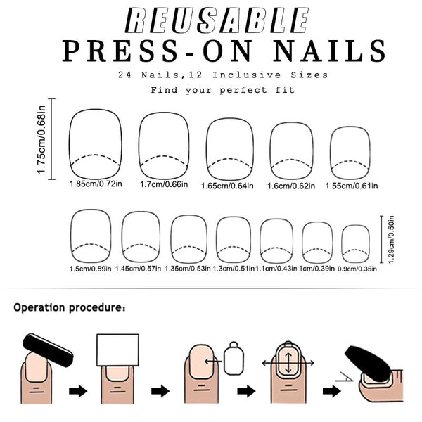 12 sizes/24 pcs press on nail