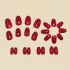 Red round head almond nail