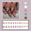 Pink and blue jumping color French press on nail
