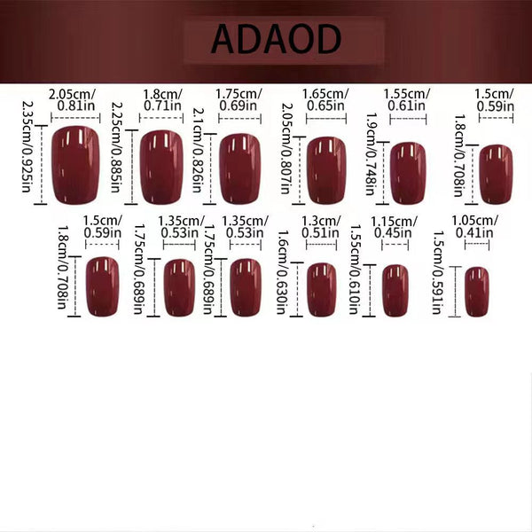 24pcs/Set Press On Nails White and Navy