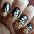 Black Nail Art Gold Line Stripe