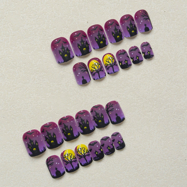 Dark style elf castle nails