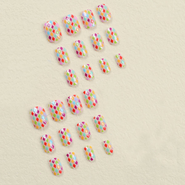 Rainbow Square Nail Pieces
