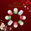 Red green silver glitter white snowflake