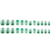 Green gradual jade flower nail art piece