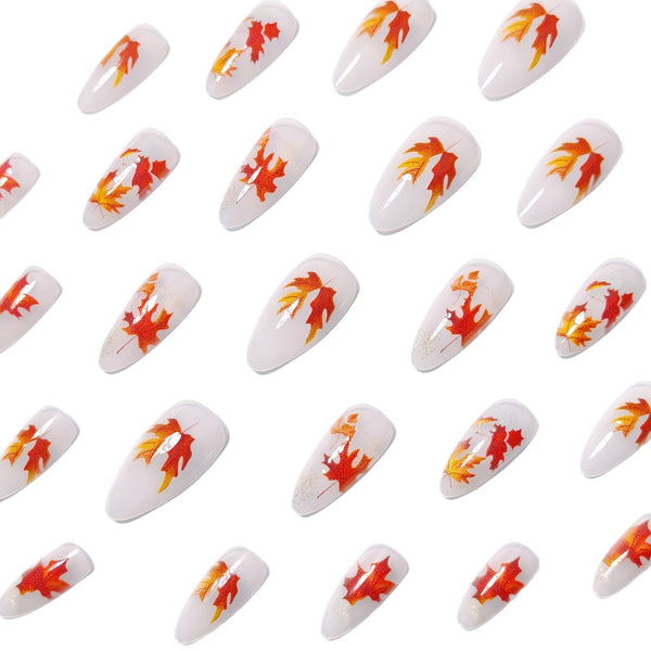 12 Sizes-24 Pcs Press On Nails Brown