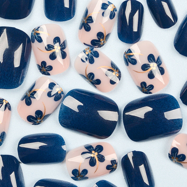 Blue and white porcelain nail patches