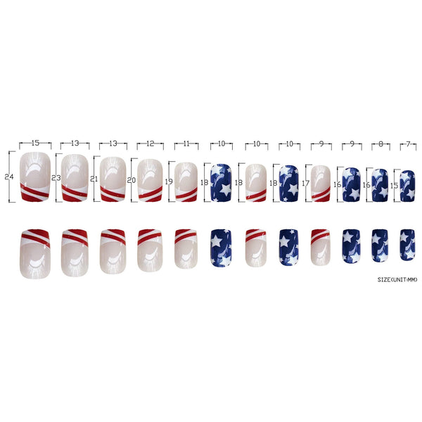 Five pointed Star Short Square False Nail