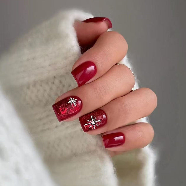Ankara red fragments sparkling snowflakes