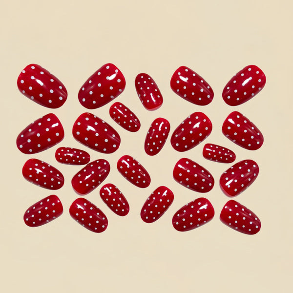 Red round head almond nail
