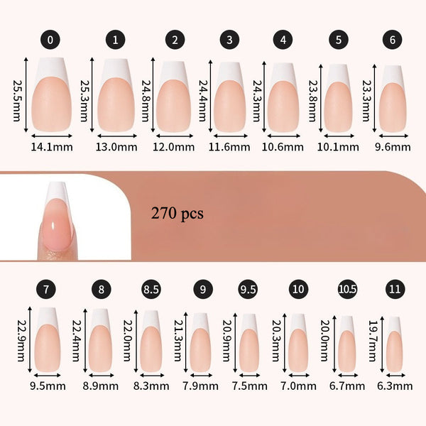 270 pcs French wearing nail pads