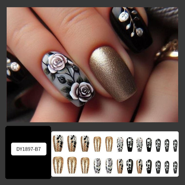 Dark Rose Nail Art