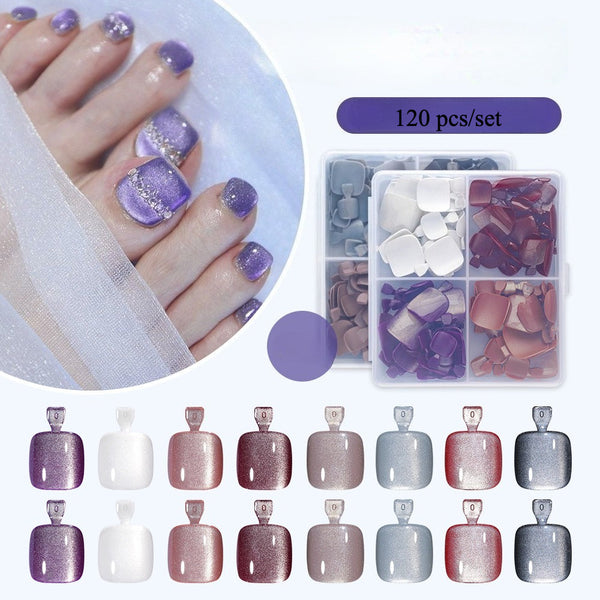 120 pcs Mixed Cat's Eye Toenail Tablets Pedicure