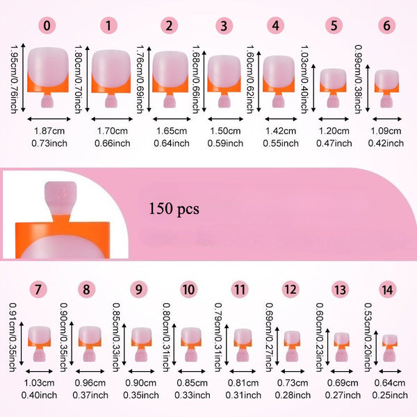Toenails Color French 150 pieces Pedicure