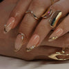 24pcs/Set Press On Nails Gold Line Design
