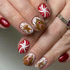 Cute cartoon gingerbread man chocolate house fake nail pads
