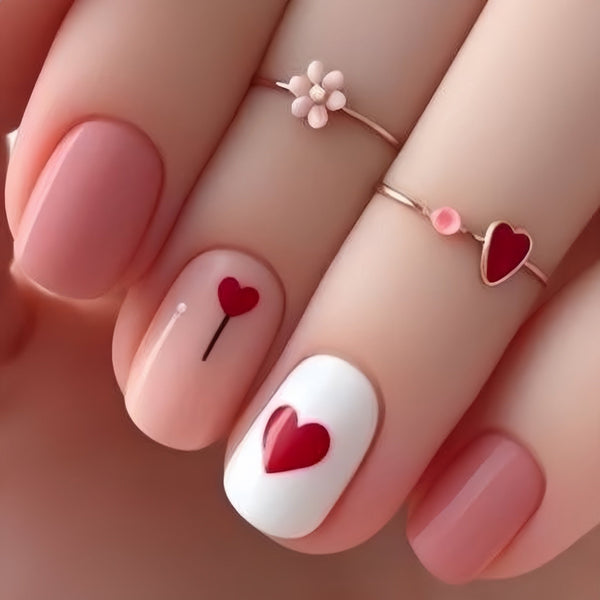 Valentine's Day Pink Nail Art