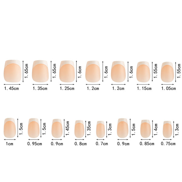 150 pieces seamless matte French fake nail