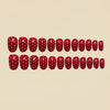 Red round head almond nail