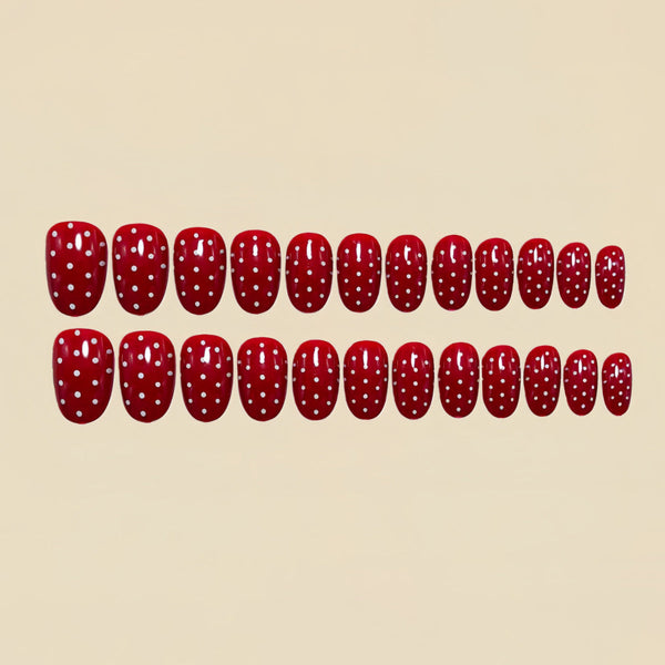 Red round head almond nail
