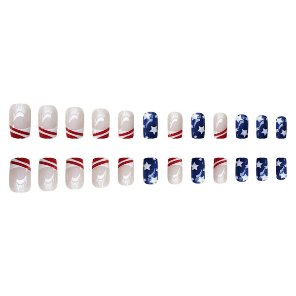 Five pointed Star Short Square False Nail