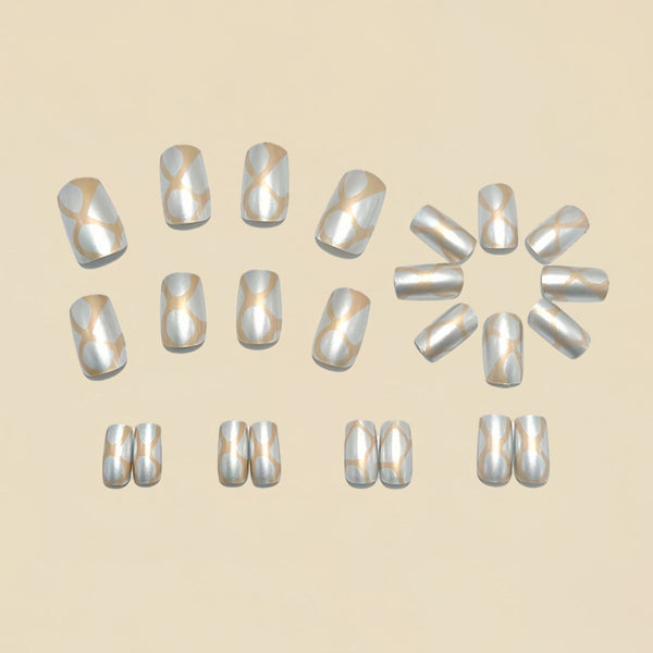 Silver metal stripes