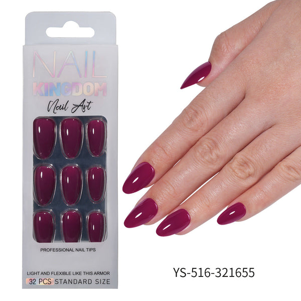 32 Pcs Aurora fine flash short almond manicure