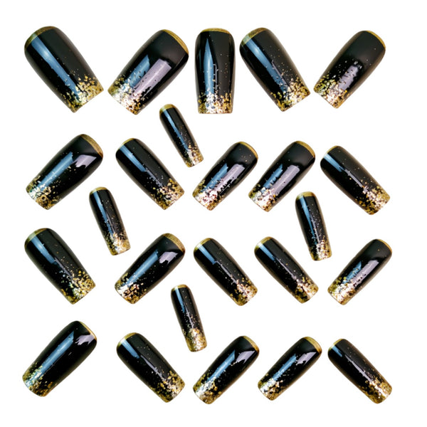 Black French gold powder ombre