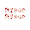 Polka dot red heart-shaped nail patch