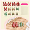 Snowflake glitter decorative almond manicure