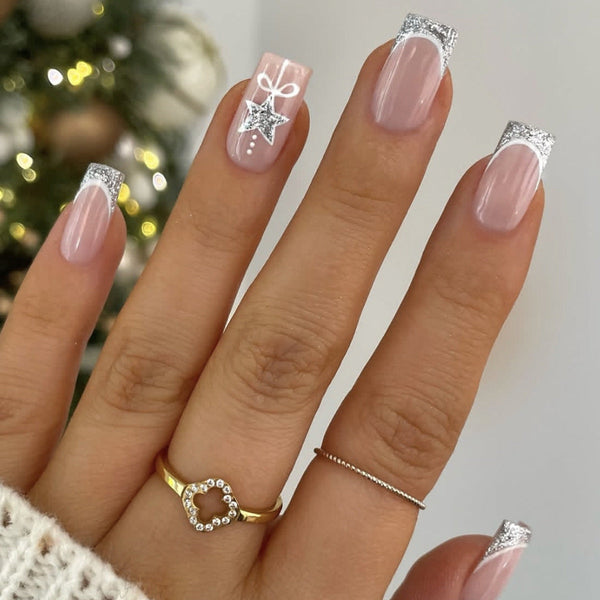 Glitter French Edge Bow