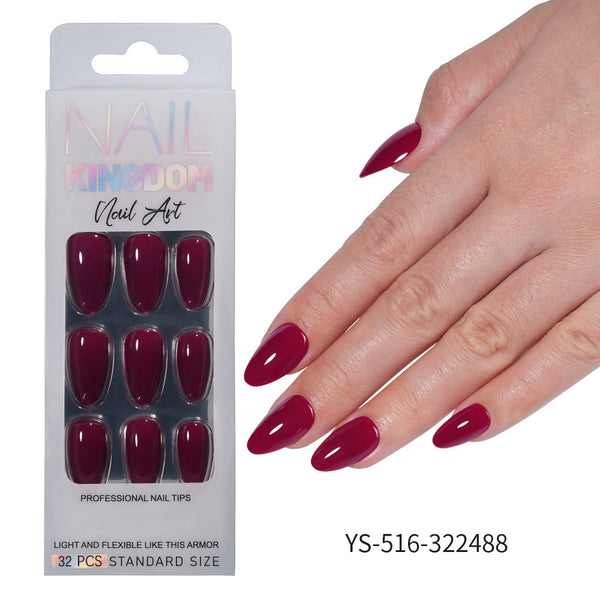 32 Pcs Aurora fine flash short almond manicure