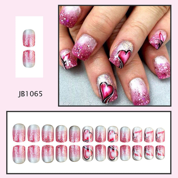 Valentine's Day Pink White Glitter