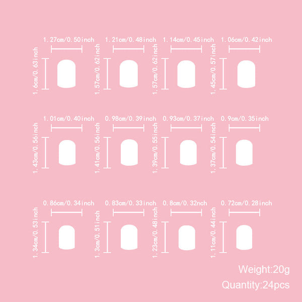 24pcs/Set Press On Nails
