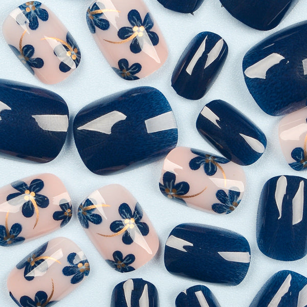 Blue and white porcelain nail patches