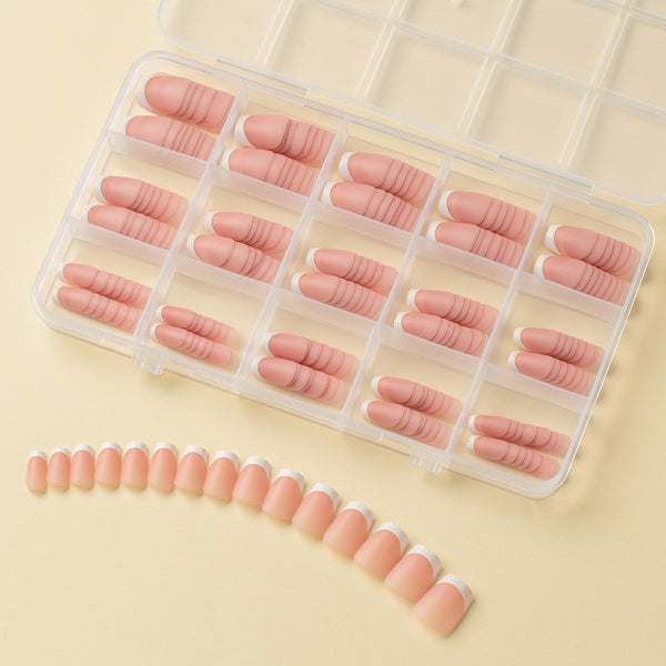150 pieces seamless matte French fake nail