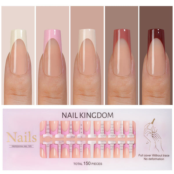 Five-color square patch manicure 150 pieces