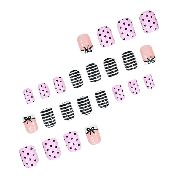 Black and white striped spotted bow