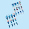 Press on nails DZ609-B7 Striped Flower