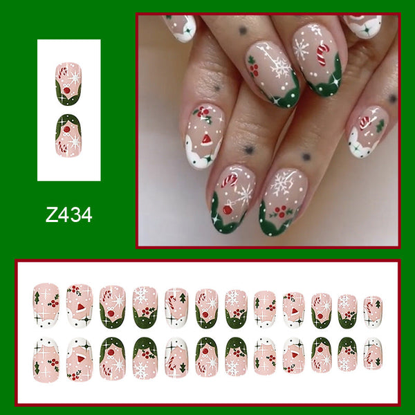 24pcs/Set Press On Nails Z434