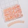 240 Pcs Glitter French white edge manicure short almond nail